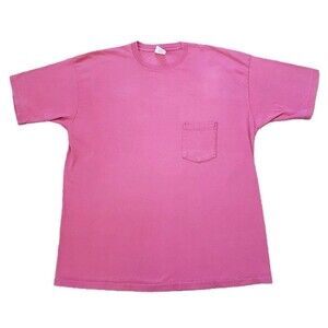 Vintage 90s GAP Size XL Single Stitch USA Made Mens Pink Pocket-T 100% Cotton